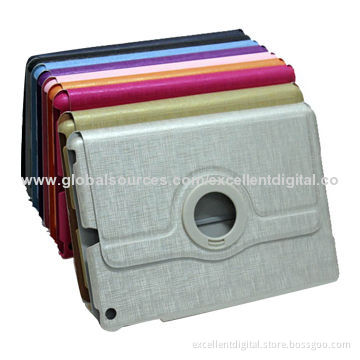 Protective PU Leather Flip Wallet Case for iPad 2/3/4, Rotation Case Cover for iPad Tablet